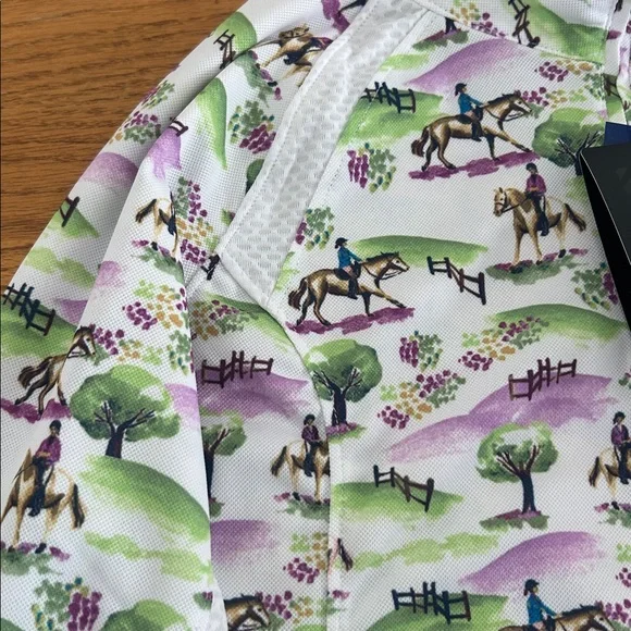 NWT-Ariat Kids Equestrian Print Sunstopper with SPF Protection- 10034995-L/12 - Picture 3 of 6